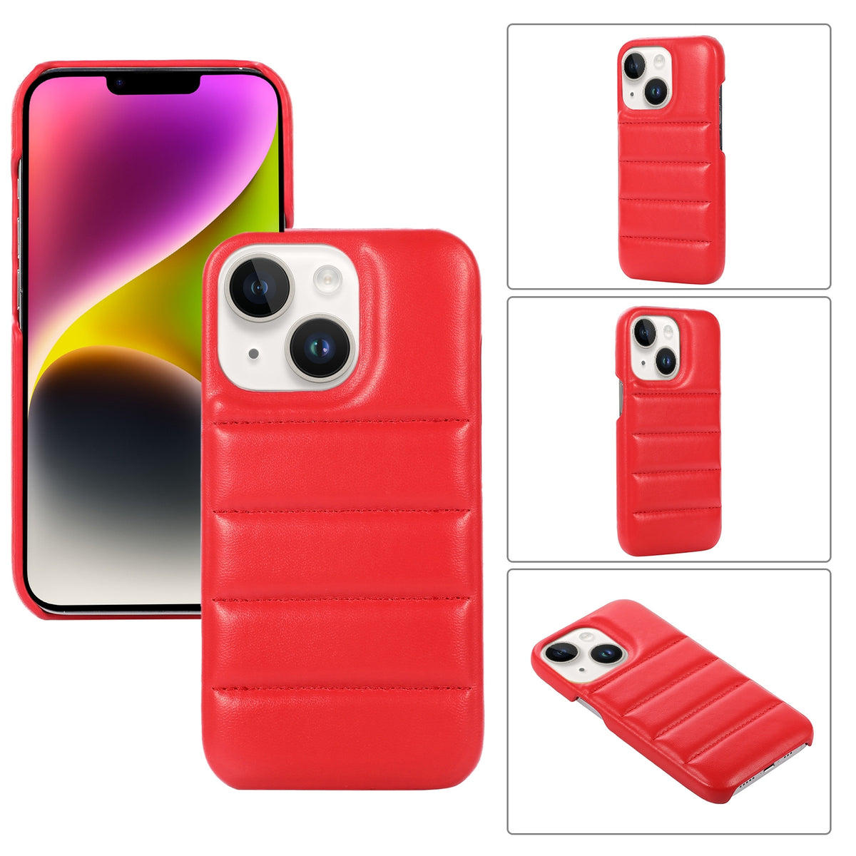 ELECTROPRIME For iPhone 15 Down Jacket Airbag Shockproof Phone Case(Red)
