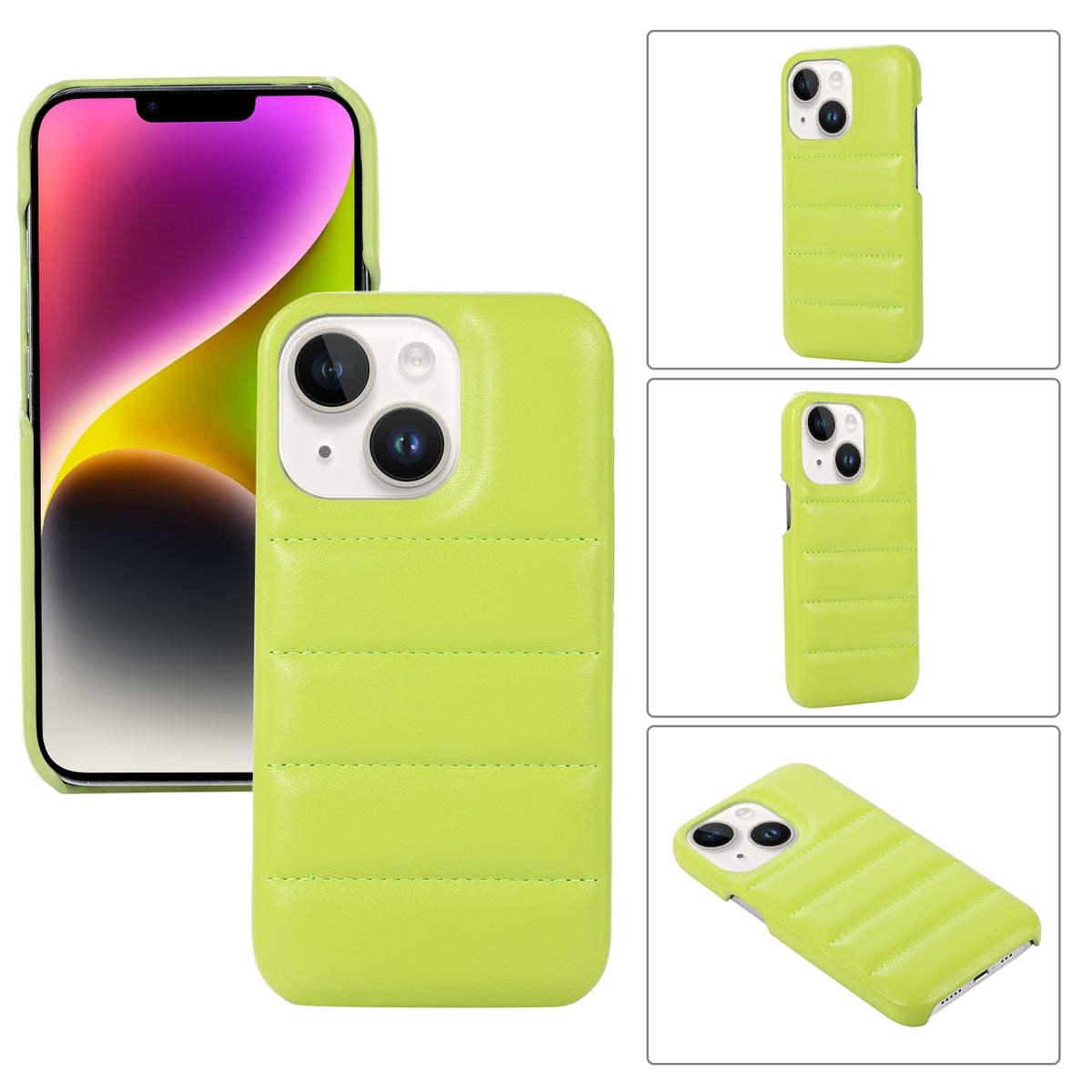 ELECTROPRIME For iPhone 15 Down Jacket Airbag Shockproof Phone Case(Teal)