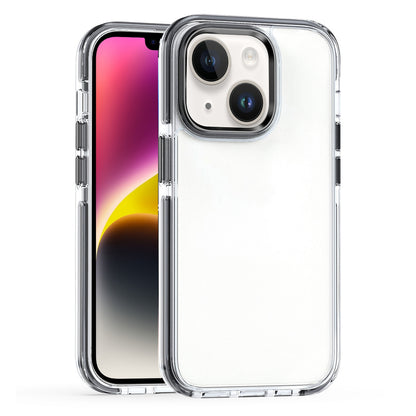 ELECTROPRIME For  iPhone 15 Two-color TPU Transparent PC Shockproof Phone Case(Black)
