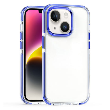 ELECTROPRIME For  iPhone 15 Two-color TPU Transparent PC Shockproof Phone Case(Blue)