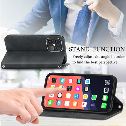 ELECTROPRIME For  iPhone 15 Plus Retro Skin Feel Magnetic Flip Leather Phone Case(Black)