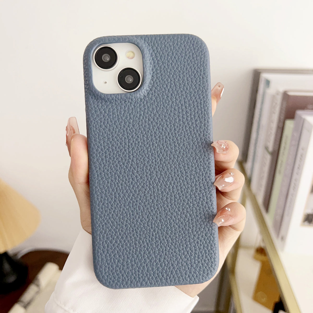 ELECTROPRIME For iPhone 15 Litchi Texture All-inclusive Shockproof Phone Case(Grey)