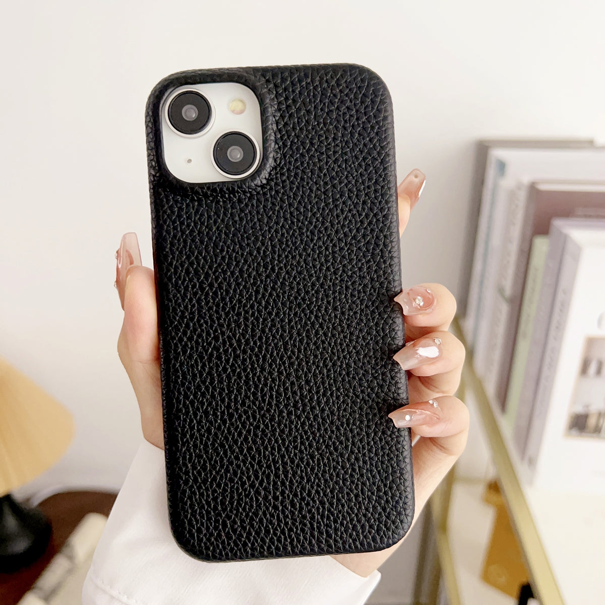 ELECTROPRIME For iPhone 15 Litchi Texture All-inclusive Shockproof Phone Case(Black)