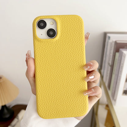 ELECTROPRIME For iPhone 15 Litchi Texture All-inclusive Shockproof Phone Case(Yellow)