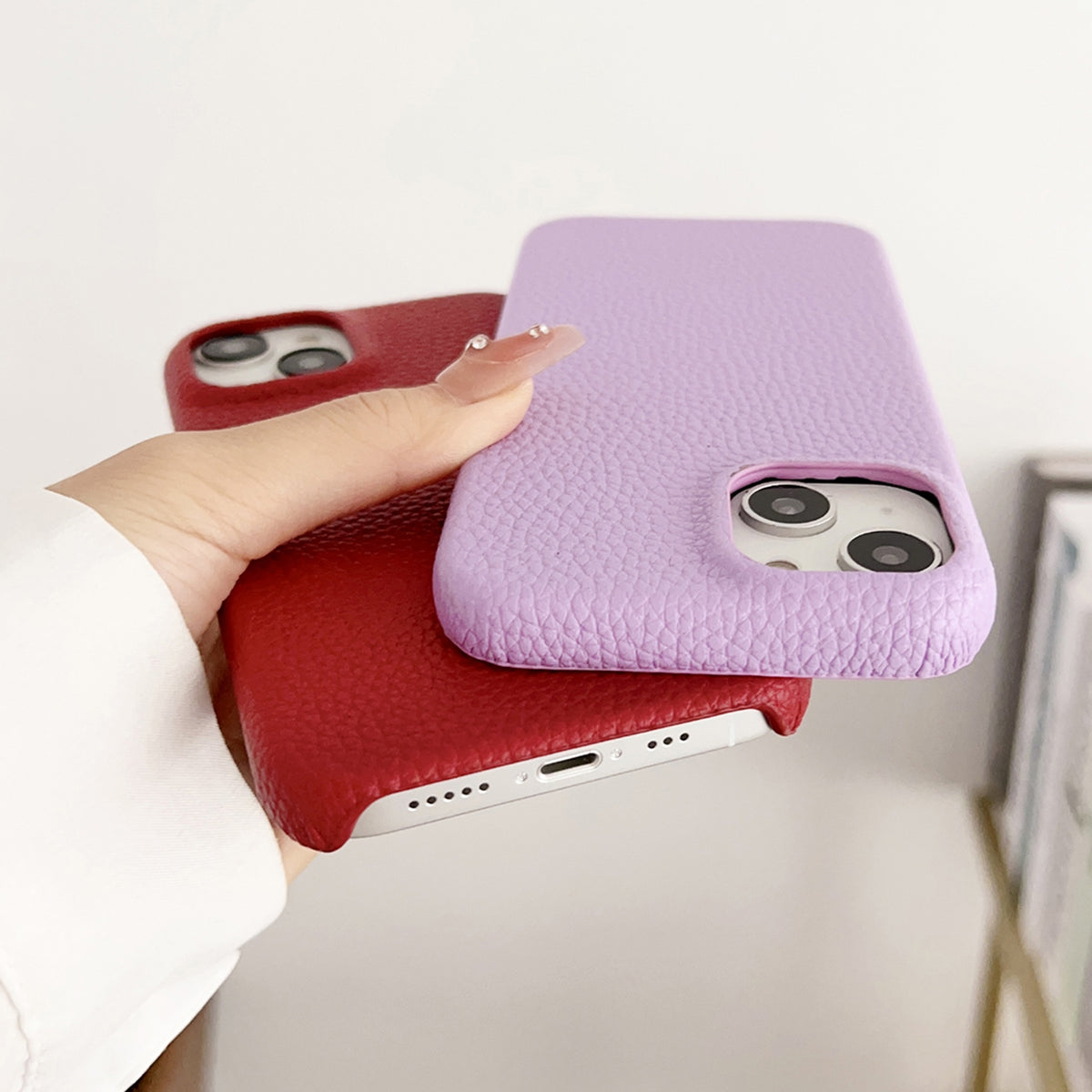 ELECTROPRIME For iPhone 15 Litchi Texture All-inclusive Shockproof Phone Case(Purple)