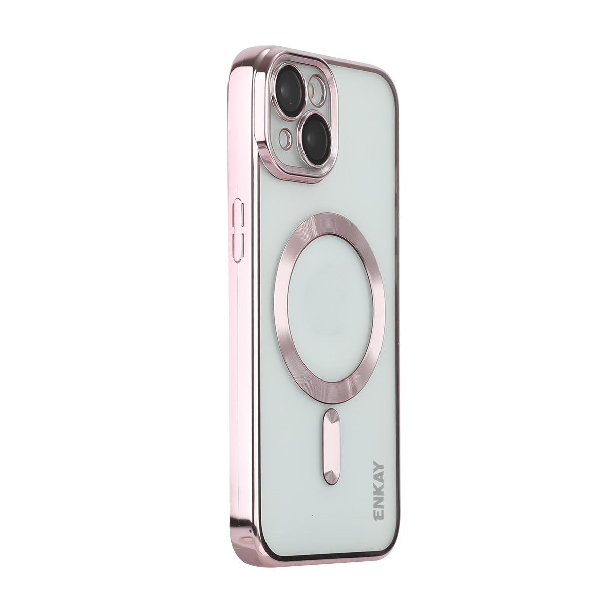 ELECTROPRIME For iPhone 15 ENKAY Hat-Prince Magsafe Electroplated TPU Clear Shockproof Phone Case(Pink)