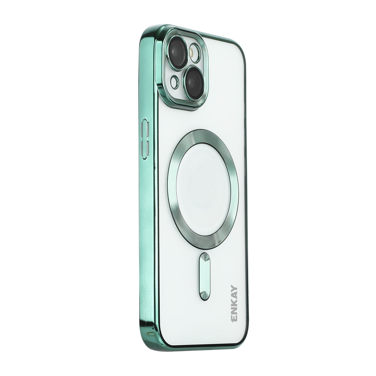 ELECTROPRIME For iPhone 15 ENKAY Hat-Prince Magsafe Electroplated TPU Clear Shockproof Phone Case(Green)