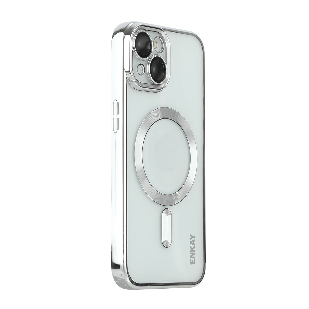 ELECTROPRIME For iPhone 15 ENKAY Hat-Prince Magsafe Electroplated TPU Clear Shockproof Phone Case(Silver)