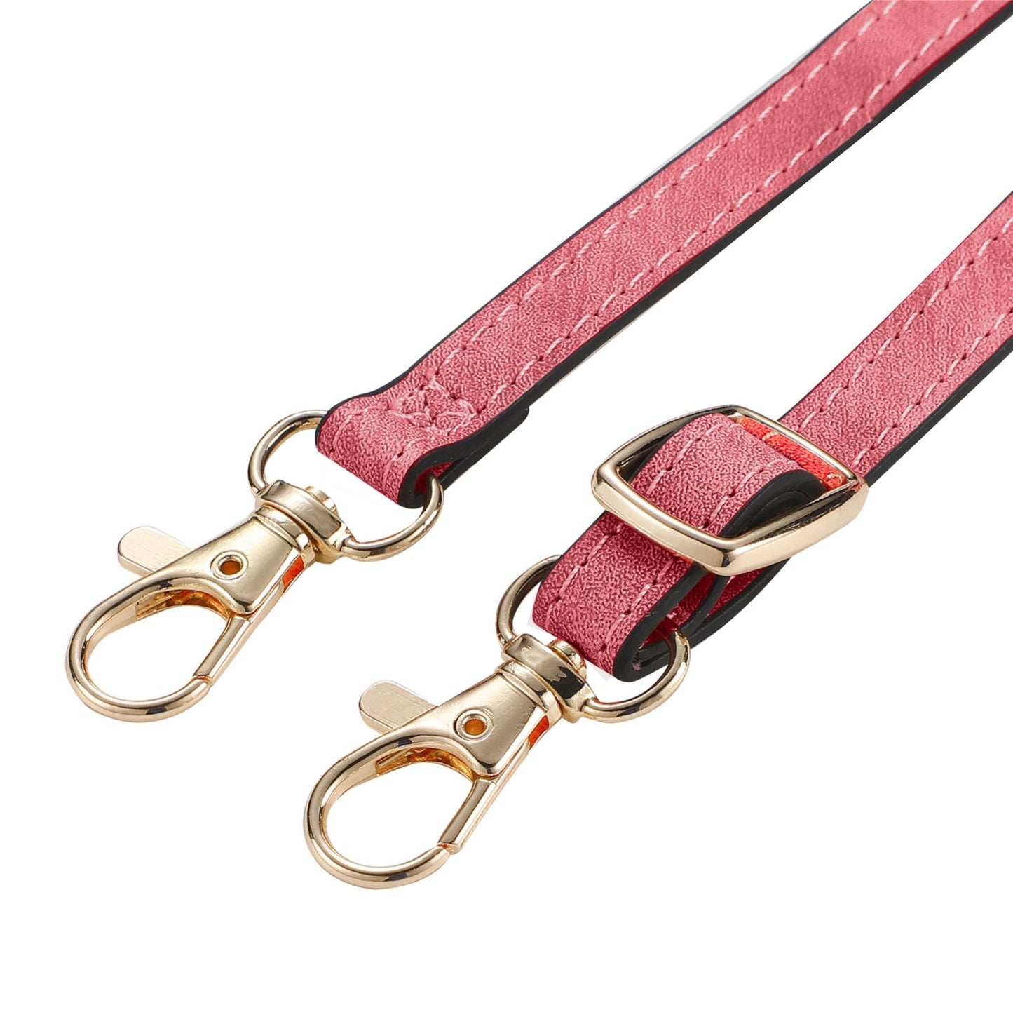 ELECTROPRIME For iPhone 15 Geometric Zipper Wallet Side Buckle Leather Phone Case with Crossbody Lanyard(Pink)