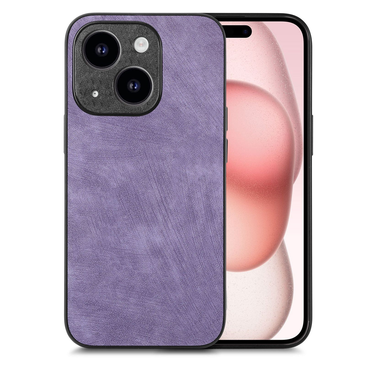 ELECTROPRIME For iPhone 15 Plus Vintage Leather PC Back Cover Phone Case(Purple)