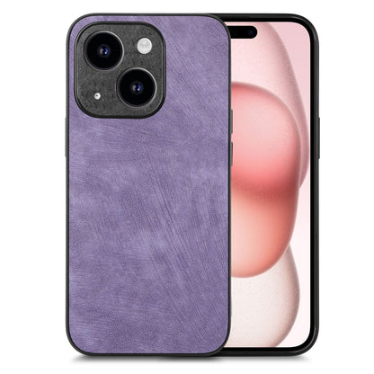 ELECTROPRIME For iPhone 15 Plus Vintage Leather PC Back Cover Phone Case(Purple)