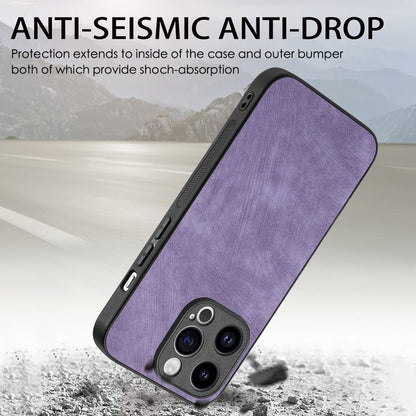 ELECTROPRIME For iPhone 15 Plus Vintage Leather PC Back Cover Phone Case(Purple)