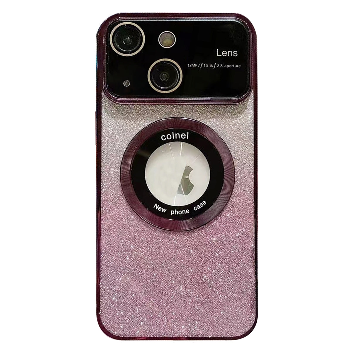 ELECTROPRIME For iPhone 15 Large Window MagSafe Gradient Glitter Electroplating TPU Phone Case(Purple)