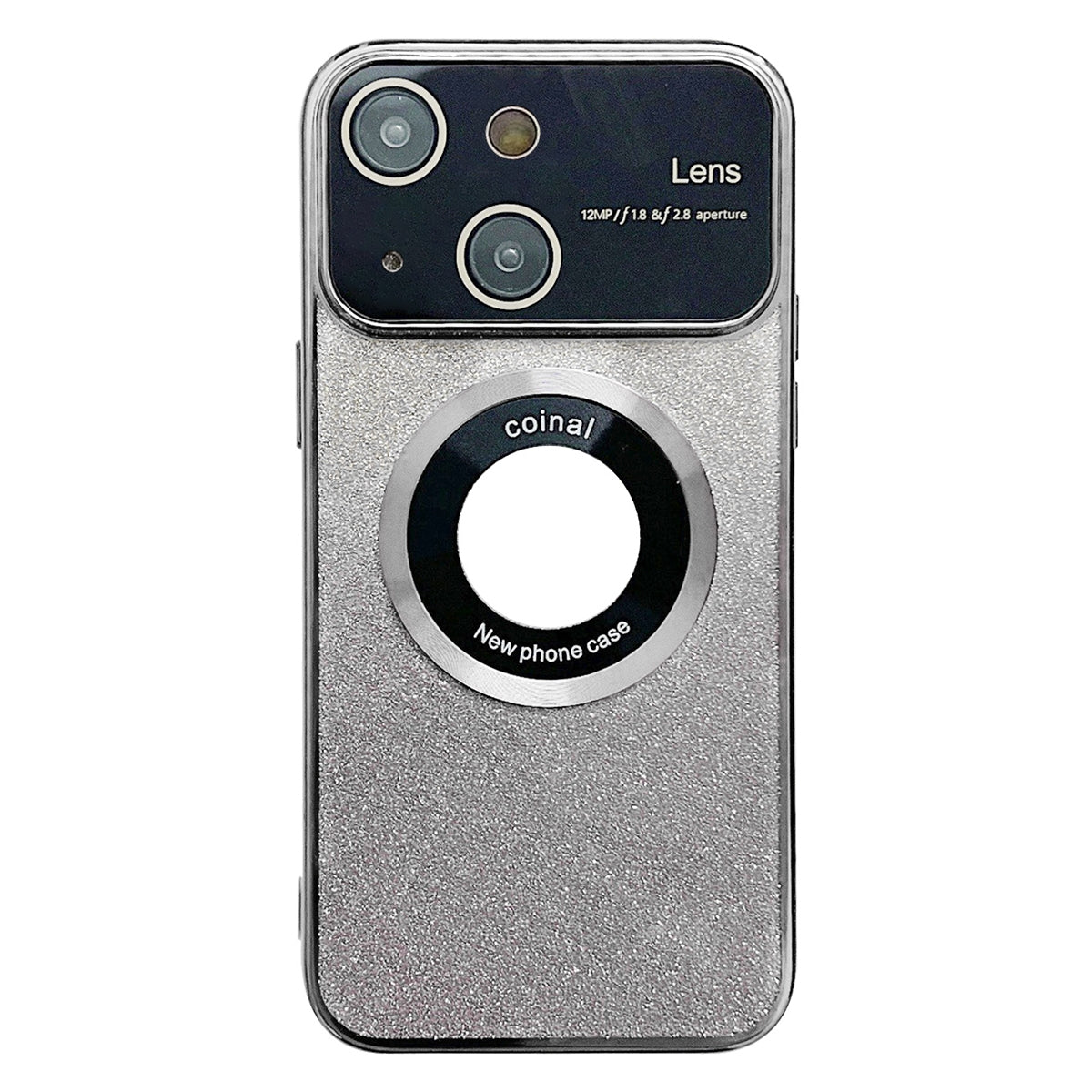 ELECTROPRIME For iPhone 15 Large Window MagSafe Gradient Glitter Electroplating TPU Phone Case(Silver)