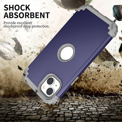 ELECTROPRIME For iPhone 15 3 in 1 Silicone Hybrid PC Shockproof Phone Case(Tibet)