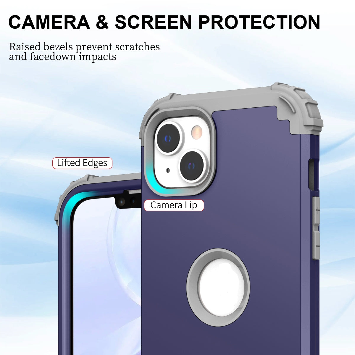 ELECTROPRIME For iPhone 15 3 in 1 Silicone Hybrid PC Shockproof Phone Case(Tibet)