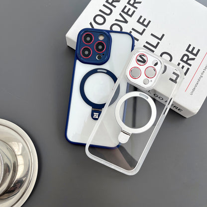 ELECTROPRIME For iPhone 15 Yashi MagSafe Magnetic Holder Phone Case(Blue)
