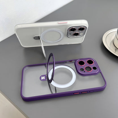 ELECTROPRIME For iPhone 15 Yashi MagSafe Magnetic Holder Phone Case(Transparent)
