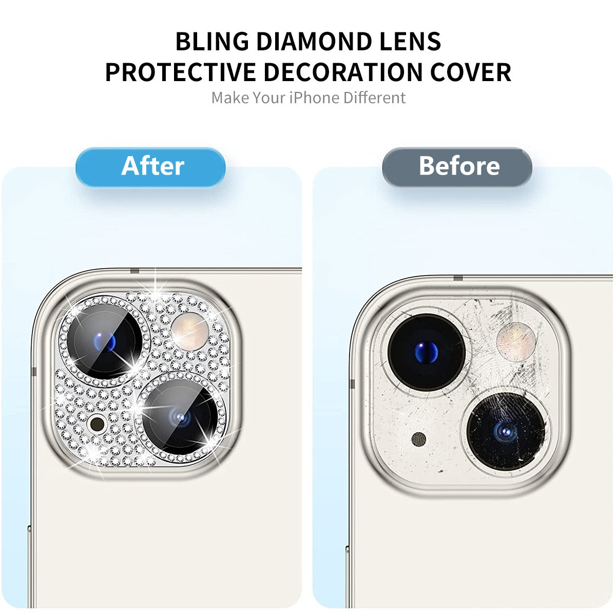 ELECTROPRIME For iPhone 15 / 15 Plus ENKAY Hat-Prince Blink Diamond Camera Lens Aluminium Alloy + Tempered Glass Full Coverage Protector(Golden)