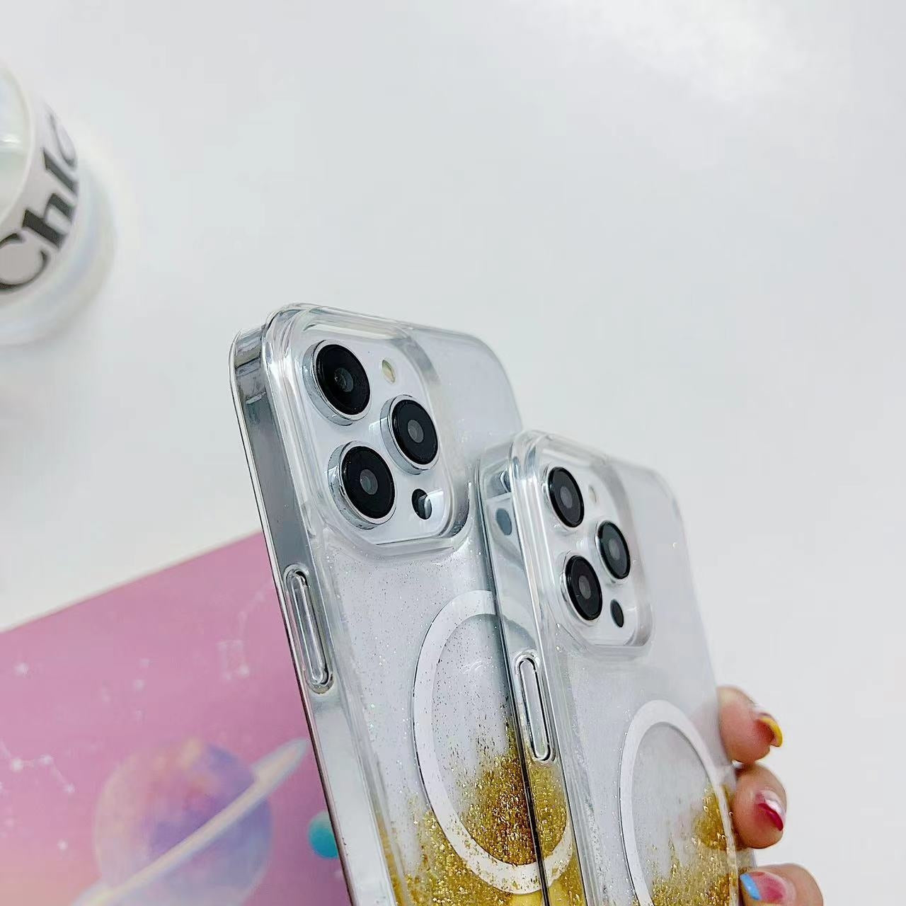 ELECTROPRIME For iPhone 15 Gilding MagSafe Hybrid Clear TPU Phone Case(Yellow)