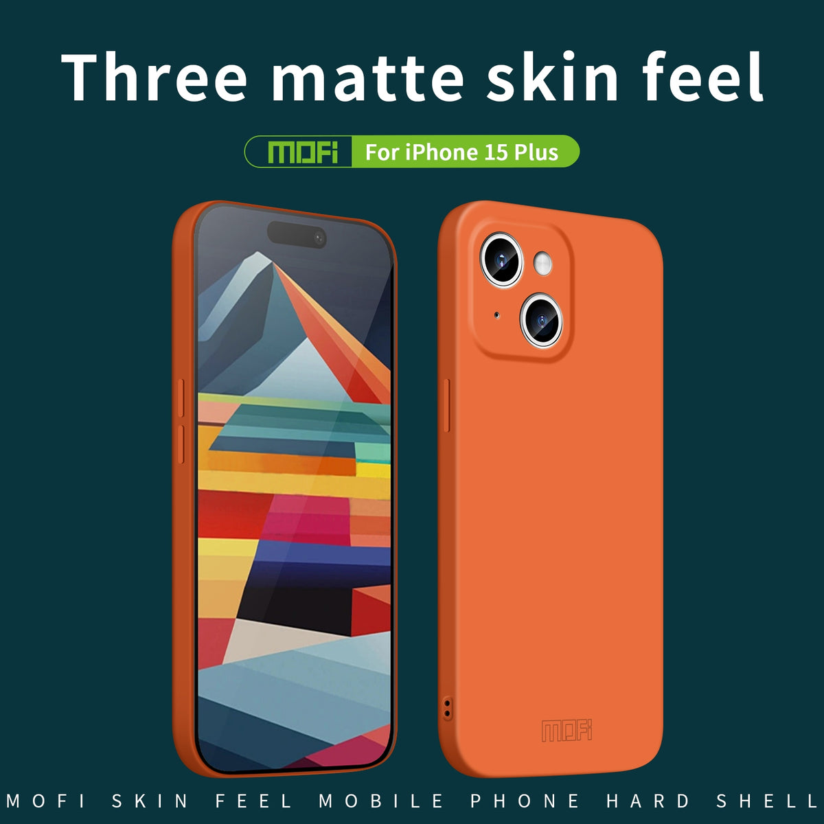 ELECTROPRIME For iPhone 15 Plus MOFI Qin Series Skin Feel All-inclusive PC Phone Case(Orange)