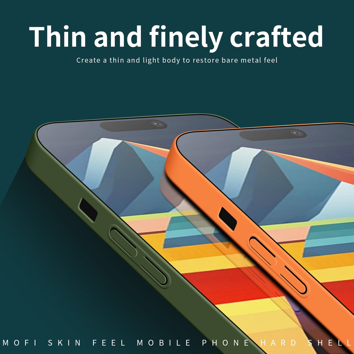 ELECTROPRIME For iPhone 15 Plus MOFI Qin Series Skin Feel All-inclusive PC Phone Case(Orange)