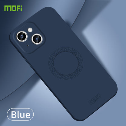 ELECTROPRIME For iPhone 15 MOFI Qin Series Magsafe Skin Feel All-inclusive Silicone Phone Case(Blue)