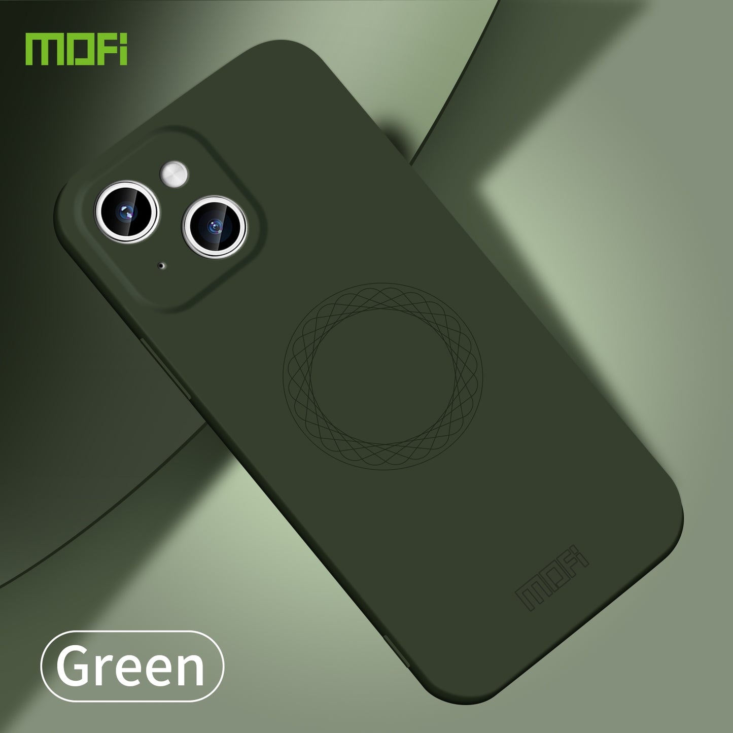 ELECTROPRIME For iPhone 15 MOFI Qin Series Magsafe Skin Feel All-inclusive Silicone Phone Case(Green)