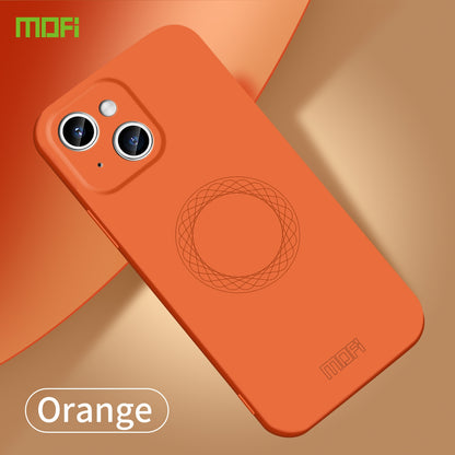 ELECTROPRIME For iPhone 15 MOFI Qin Series Magsafe Skin Feel All-inclusive Silicone Phone Case(Orange)