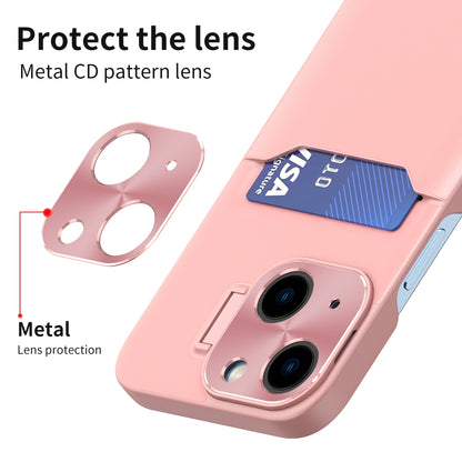 ELECTROPRIME For iPhone 15 Two-Color Invisible Lens Holder Phone Case(Pink)
