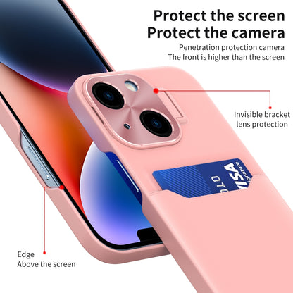 ELECTROPRIME For iPhone 15 Two-Color Invisible Lens Holder Phone Case(Pink)