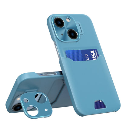 ELECTROPRIME For iPhone 15 Two-Color Invisible Lens Holder Phone Case(Blue Lake)