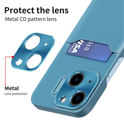 ELECTROPRIME For iPhone 15 Two-Color Invisible Lens Holder Phone Case(Blue Lake)