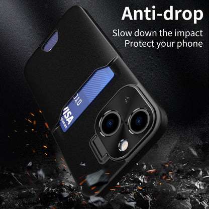 ELECTROPRIME For iPhone 15 Two-Color Invisible Lens Holder Phone Case(Black)