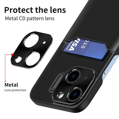 ELECTROPRIME For iPhone 15 Two-Color Invisible Lens Holder Phone Case(Black)
