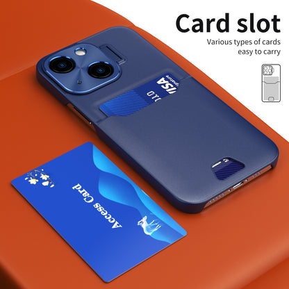 ELECTROPRIME For iPhone 15 Two-Color Invisible Lens Holder Phone Case(Sapphire blue)