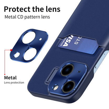 ELECTROPRIME For iPhone 15 Two-Color Invisible Lens Holder Phone Case(Sapphire blue)