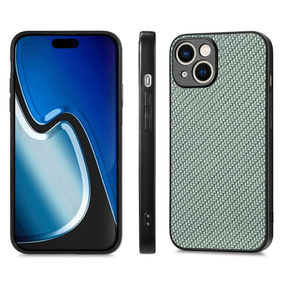 ELECTROPRIME For iPhone 15 ENKAY Fiber Leather Skin PC Phone Case with High Aluminum-silicon Glass Film(Green)
