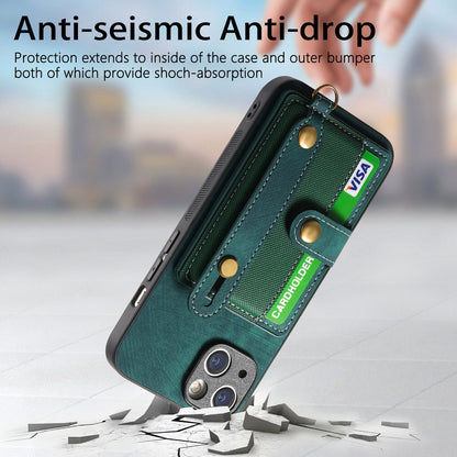 ELECTROPRIME For iPhone 15 Retro Cross Wristband Wallet Leather Back Phone Case(Green)