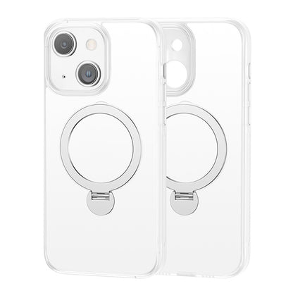 ELECTROPRIME For iPhone 15 360 Magsafe Ring Holder TPU Hybrid PC Phone Case(White)