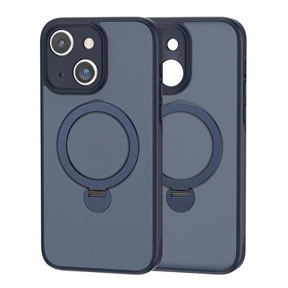 ELECTROPRIME For iPhone 15 360 Magsafe Ring Holder TPU Hybrid PC Phone Case(Blue)