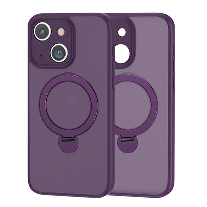 ELECTROPRIME For iPhone 15 360 Magsafe Ring Holder TPU Hybrid PC Phone Case(Purple)