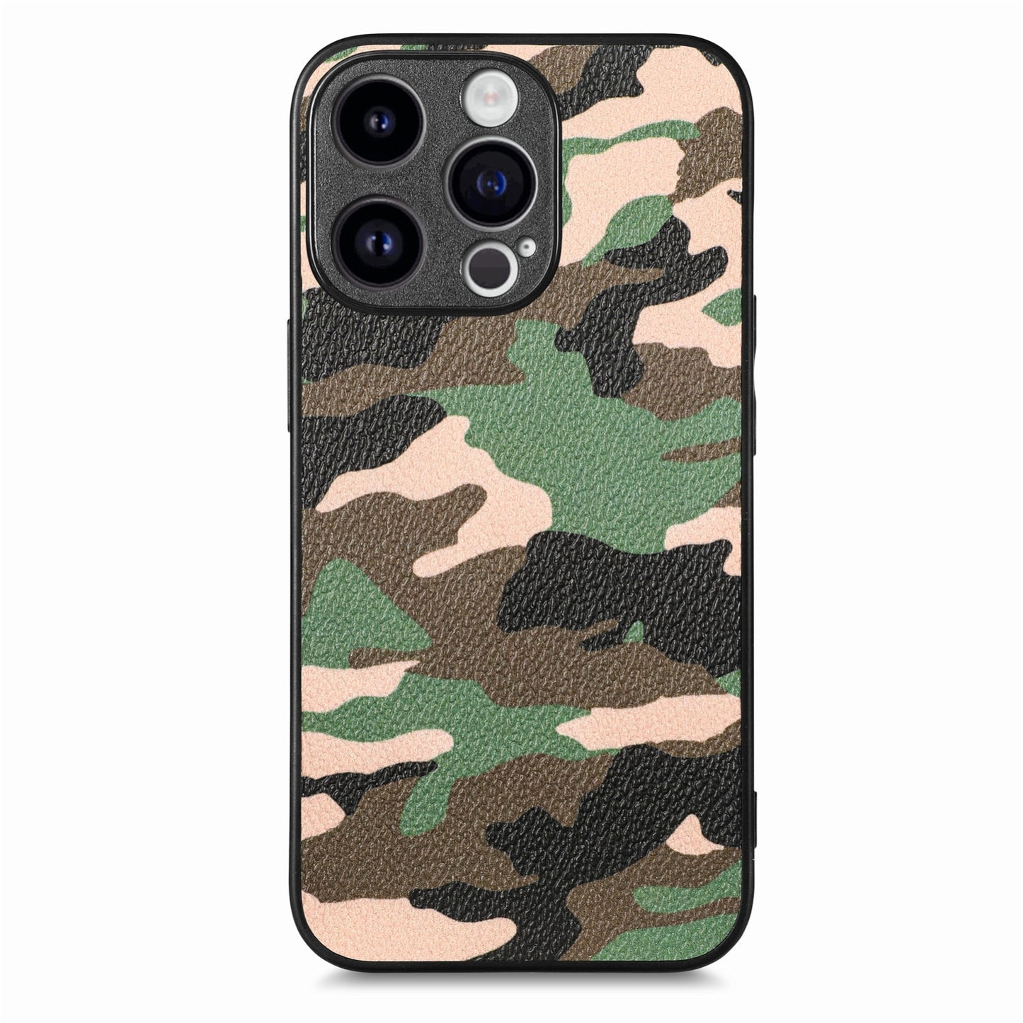 ELECTROPRIME For iPhone 15 Retro Camouflage Leather Back Phone Case(Green)