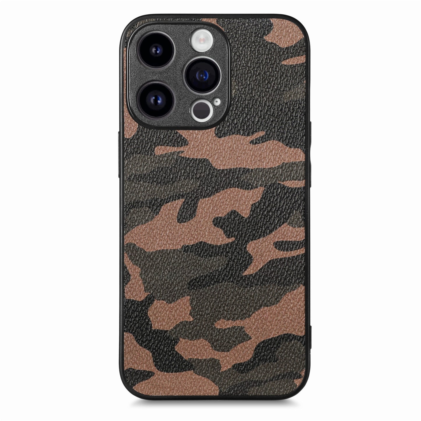 ELECTROPRIME For iPhone 15 Retro Camouflage Leather Back Phone Case(Brown)