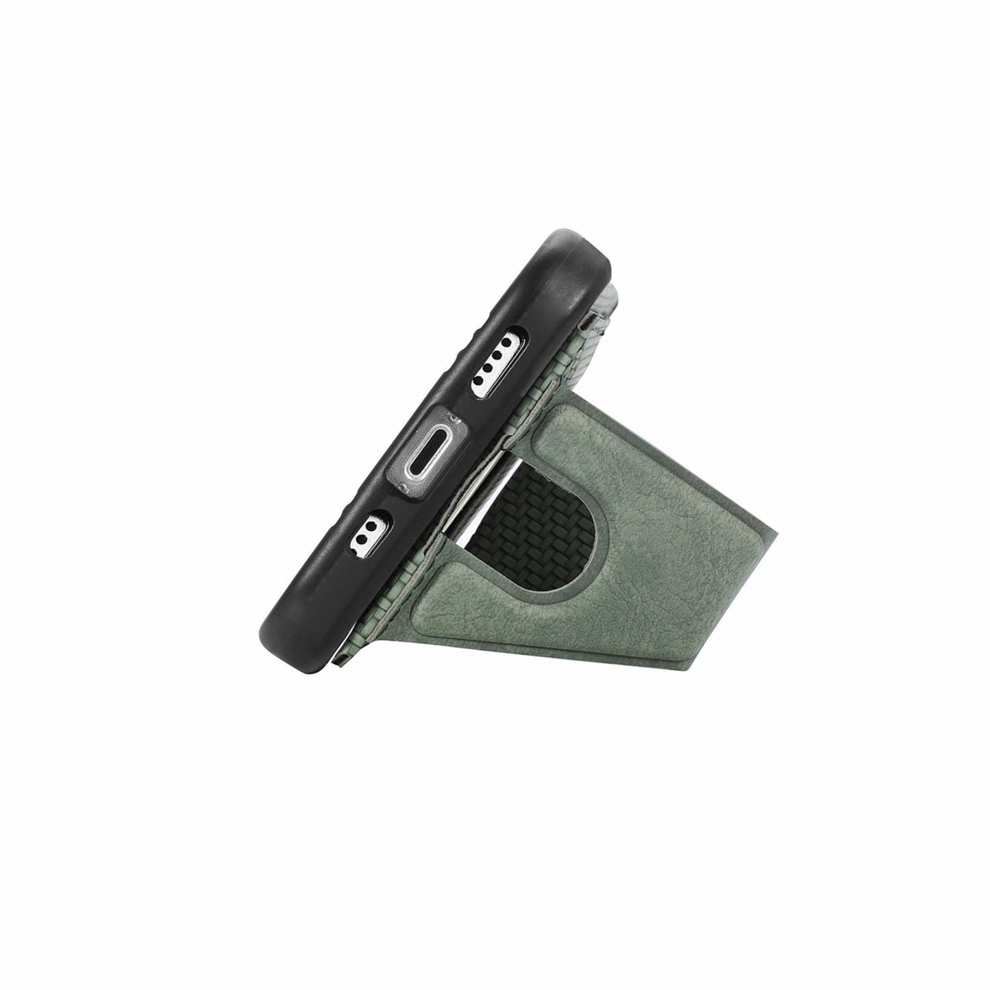 ELECTROPRIME For iPhone 15 Carbon Fiber Wallet Flip Card K-shaped Holder Phone Case(Green)