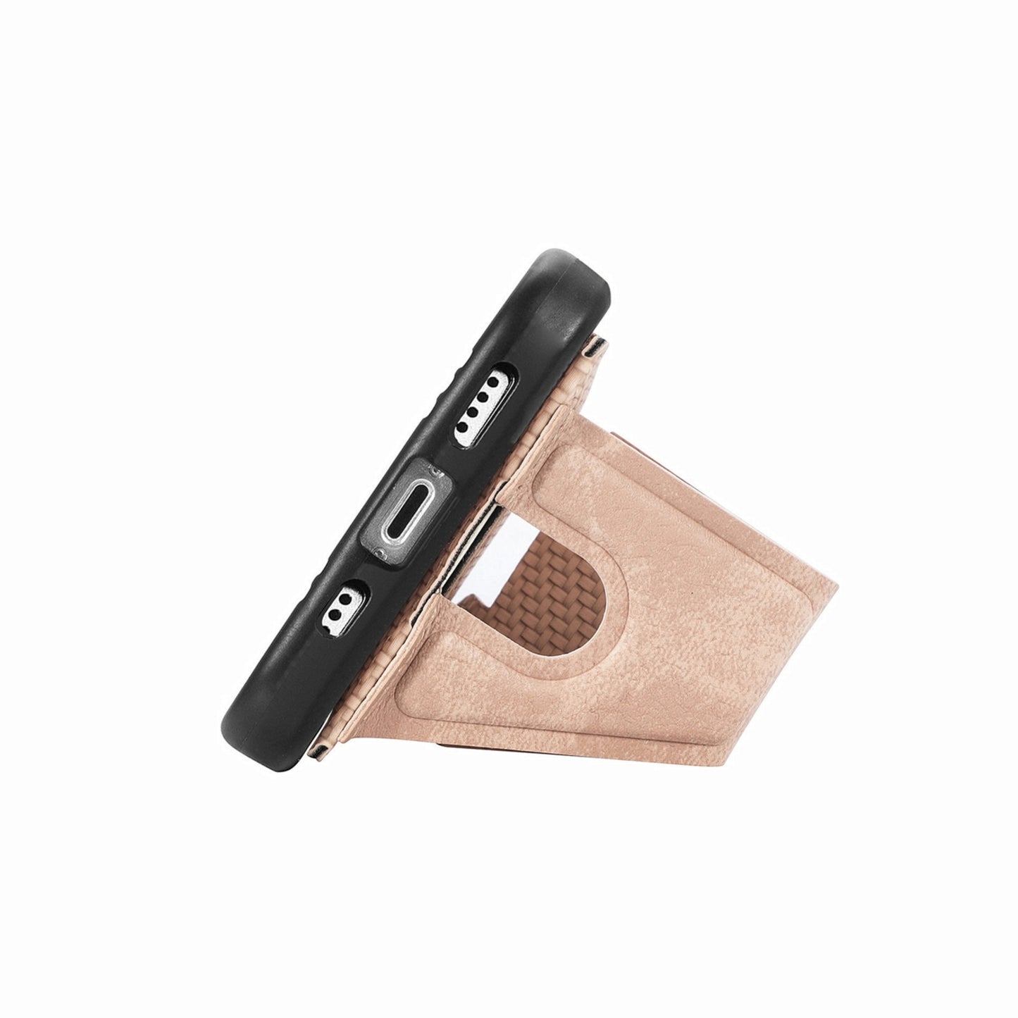 ELECTROPRIME For iPhone 15 Carbon Fiber Wallet Flip Card K-shaped Holder Phone Case(Khaki)