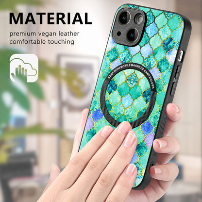 ELECTROPRIME For iPhone 15 Colored Drawing Leather Back Phone Case(Emerald)