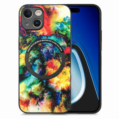 ELECTROPRIME For iPhone 15 Colored Drawing Leather Back Phone Case(Colorful Cloud)