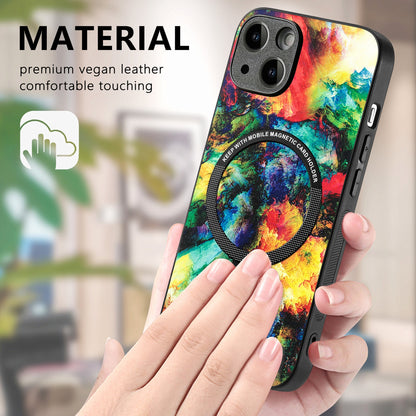 ELECTROPRIME For iPhone 15 Colored Drawing Leather Back Phone Case(Colorful Cloud)