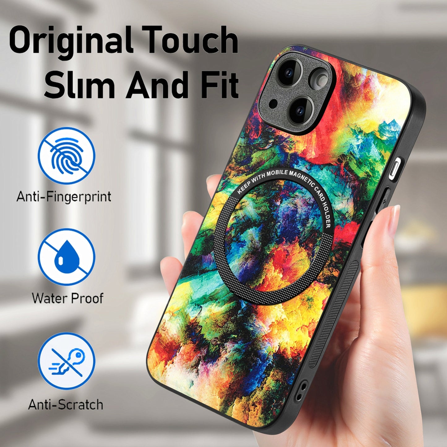ELECTROPRIME For iPhone 15 Colored Drawing Leather Back Phone Case(Colorful Cloud)